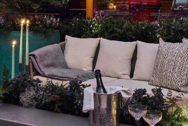 Family garden designer Barnes West London cooking gardens bbq, outdoor environment that blends intelligent design.