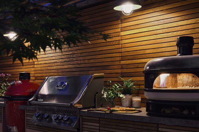 Family garden designer Barnes West London cooking gardens bbq, outdoor environment that blends intelligent design.