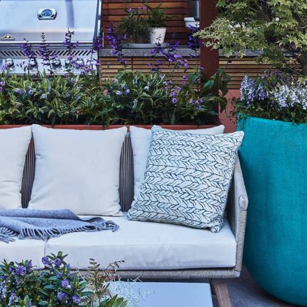 Family garden designer Barnes West London cooking gardens bbq, outdoor environment that blends intelligent design.