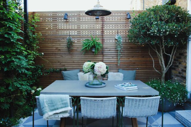 Fulham West London garden design luxury feeling room paving, been transformed into a calm and elegant outdoor living space.