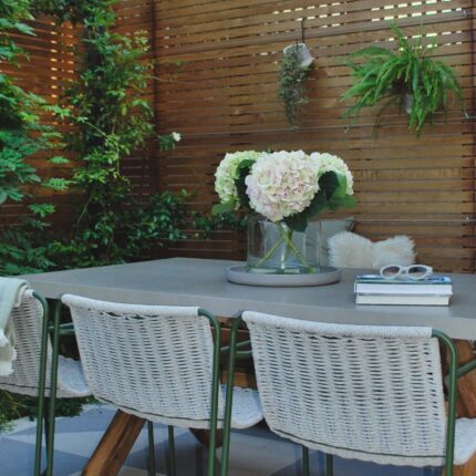 Fulham West London garden design luxury feeling room paving, been transformed into a calm and elegant outdoor living space.