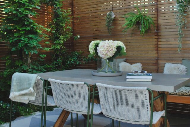Fulham West London garden design luxury feeling room paving, been transformed into a calm and elegant outdoor living space.