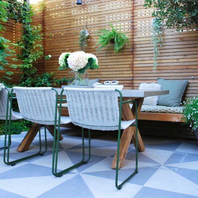 Fulham West London garden designer luxury feeling outdoor room paving everyday enjoyment