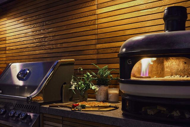 Family garden designer Barnes West London cooking gardens bbq, outdoor environment that blends intelligent design.